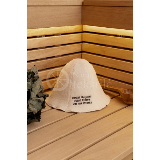 Woollen sauna hat ,,Darbas yra tiems, kurie nežino kas yra žvejyba"