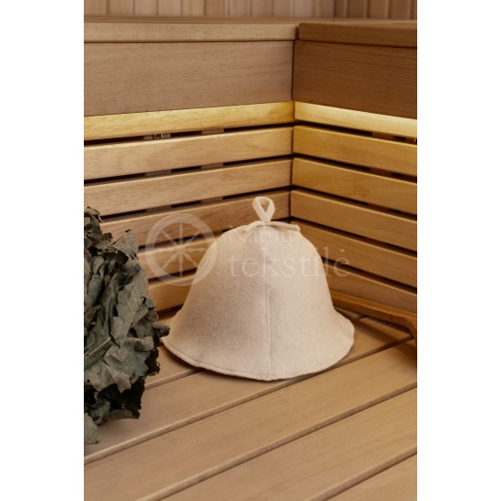 Woolen sauna hat with eyelet