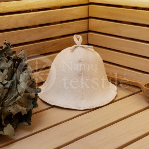 Woolen sauna hat with eyelet