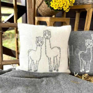 Wool cushion ,,Alpaca" grey