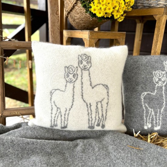 Wool cushion ,,Alpaca" grey