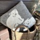 Woolen cushion ,,Bears" grey