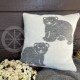 Woolen cushion ,,Bears" grey